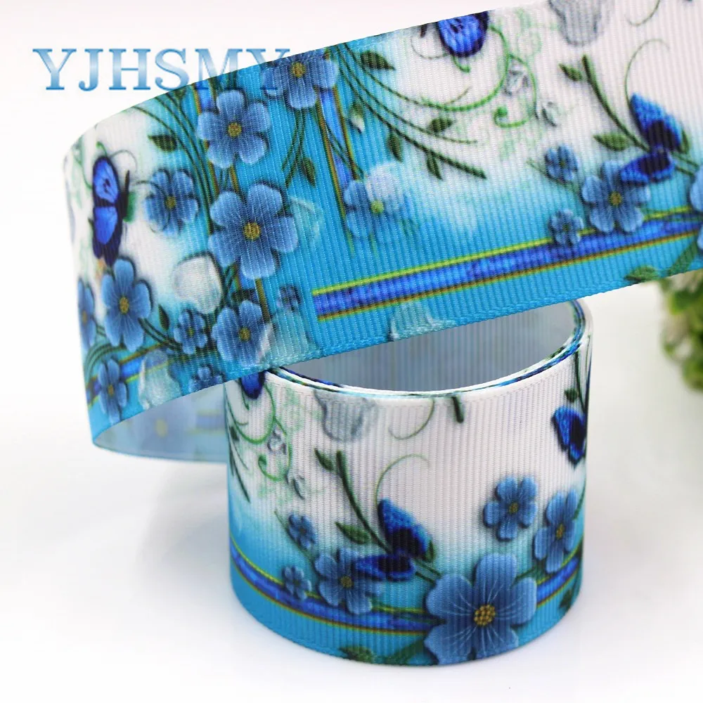 YJHSMY G-181005-1328 10 ярдов 38 мм весенние цветы ленты термопечать grosgrain DIY Ручная работа