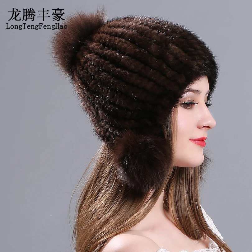 Женская Зимняя Шапка бини из 100% натурального меха норки|mink fur hats|fur hatreal mink hat |