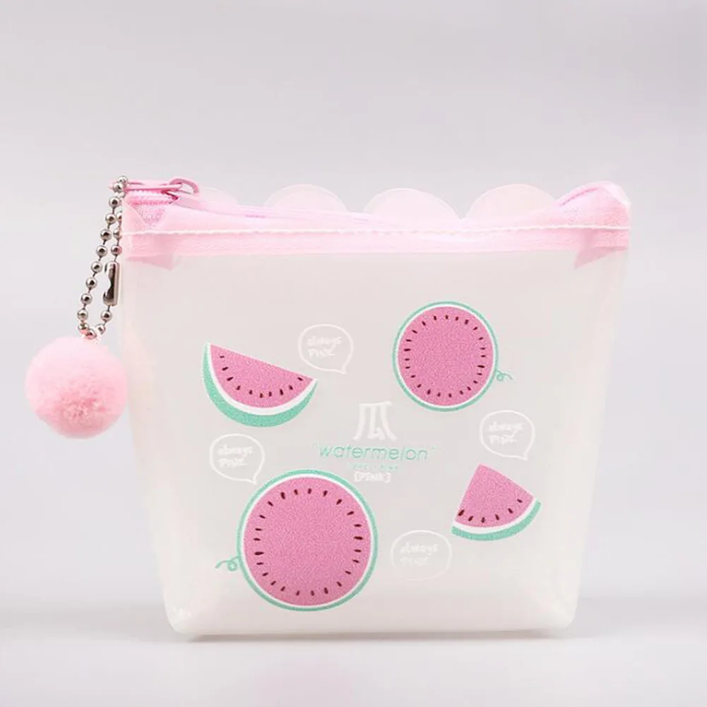 Watermelon ПВХ фрукты Единорог печатных портмоне прозрачный переносной милые деньги ID карты на молнии Кошелек органайзер для девочек подарок - Цвет: Watermelon