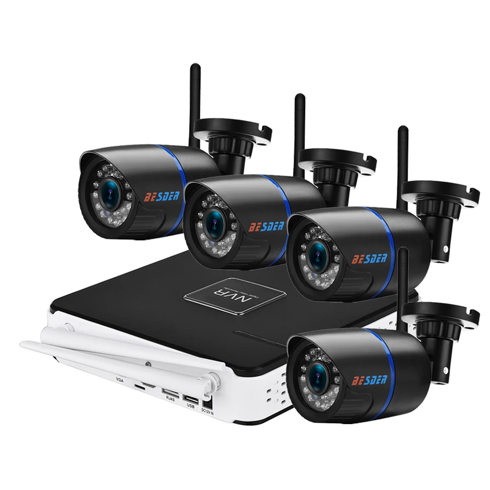 Besder Беспроводная 720 P/960 P Plug & Play Wifi камера CCTV система видеонаблюдения 4 шт.