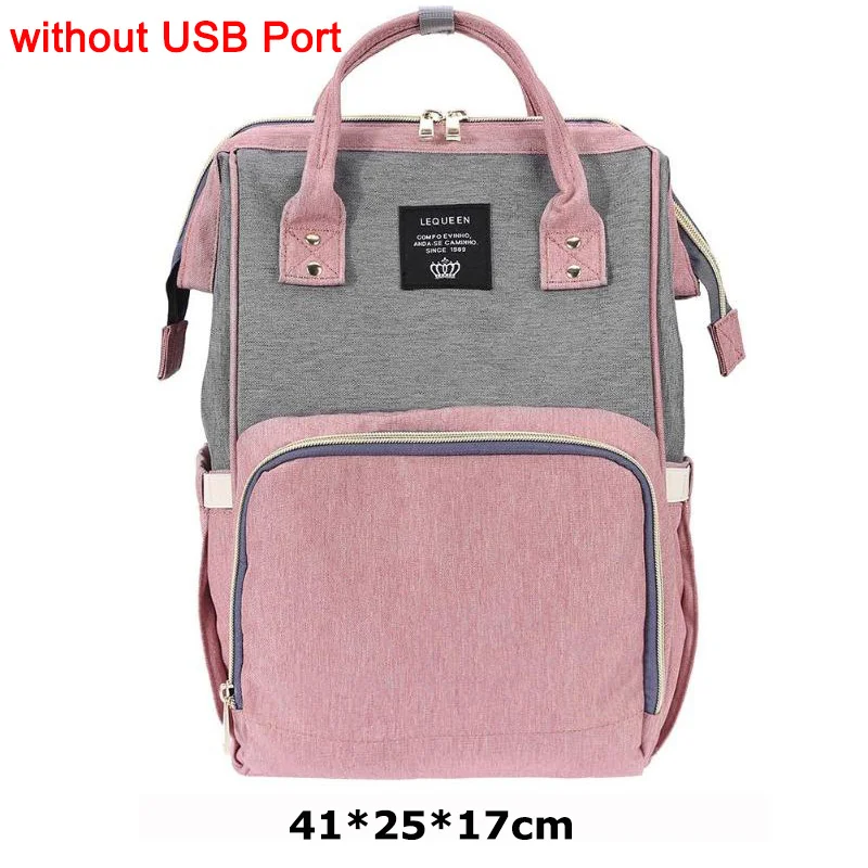 As picture LEQUEEN, модная USB сумка для подгузников для мам и мам, большой дорожный рюкзак для кормления, дизайнерская Детская сумка для коляски, рюкзак для детских подгузников - Цвет: As picture