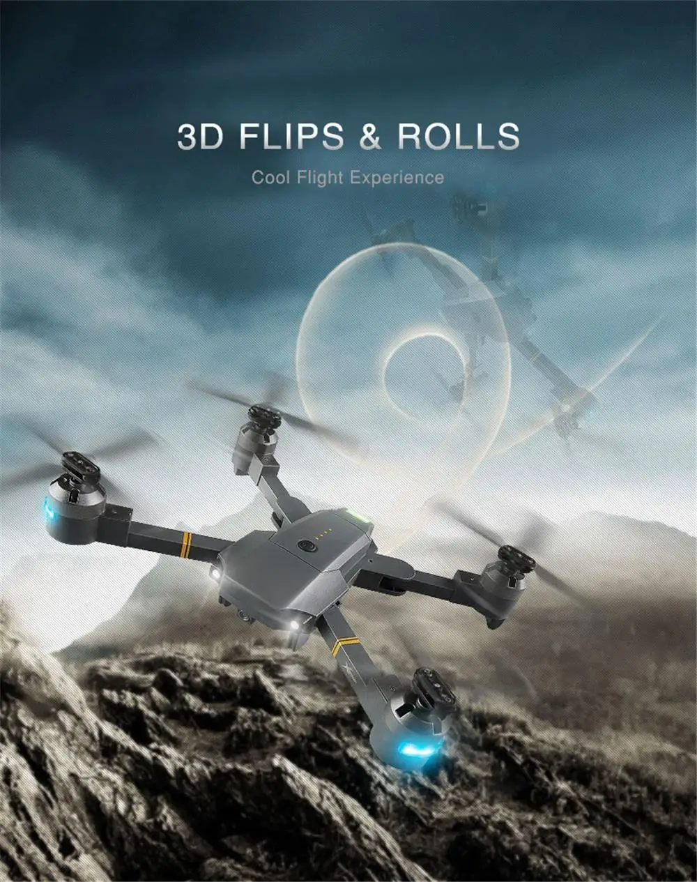 Складной беспилотные летательные аппараты с WI-FI FPV HD Камера дрона с дистанционным управлением 2,4G 4CH 6-осевой Радиоуправляемый вертолет в режиме реального времени Quadcopter RTF р/у Дрон vs XS809