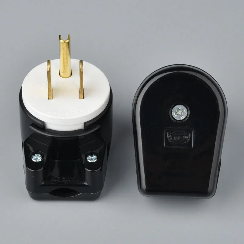 2 шт. 15A 125V UL сертификация 3 Pin US AC провод питания промышленная вилка чистая медь