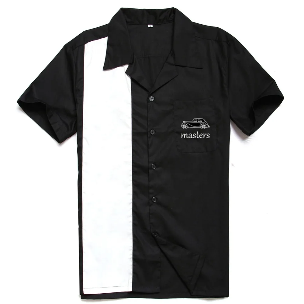 

Мужская рубашка в винтажном стиле рок-н-40 одежда в западном стиле черный, белый цвет узор мастера вышивка в стиле «хип-хоп» вечерние Клубные ...