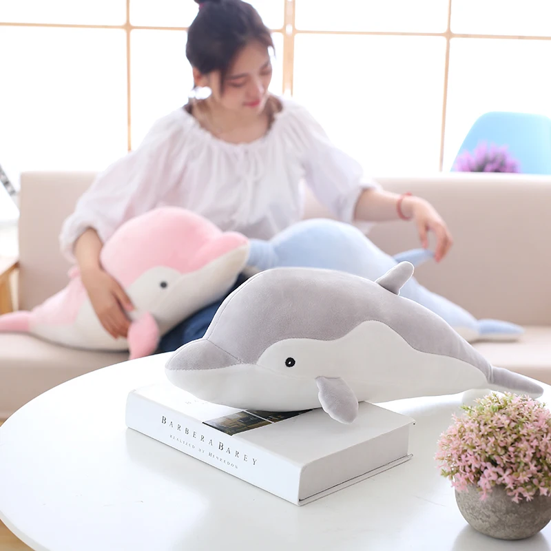 

1pc 50/60/70cm Down Cotton Dolphin Stuffed Toy Soft Pillow Cusion Dolphin doll plush toy Present Lovers Gifts for Kids Girls
