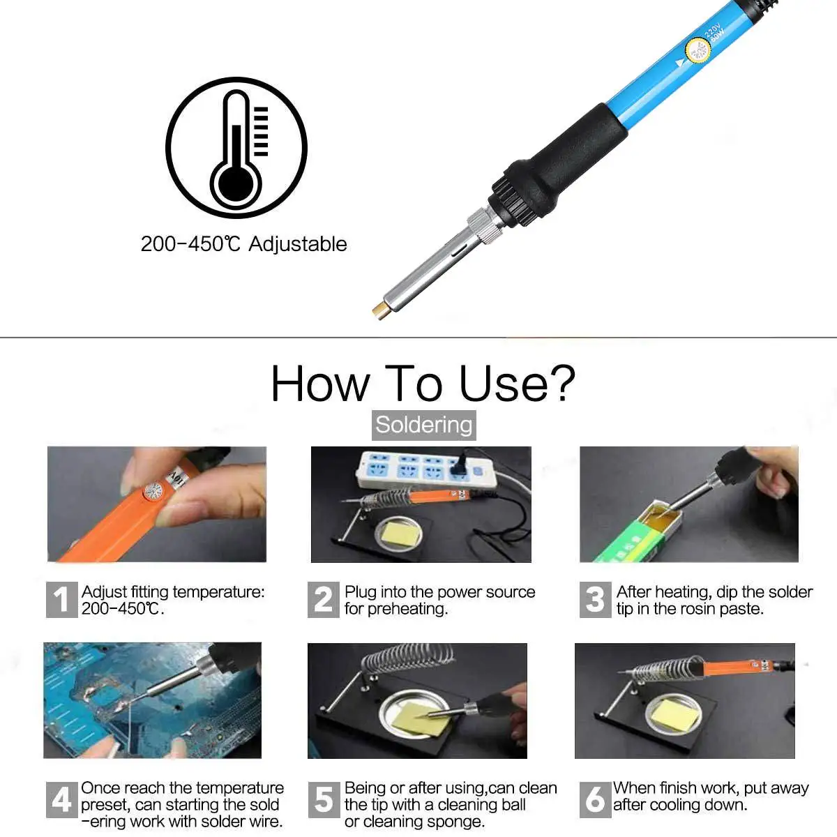 

60W Electric Soldering Iron Carving Pyrography Tool Wood Burning Embossing Soldering Pen Set Temperature Adjustable 60Pcs Set