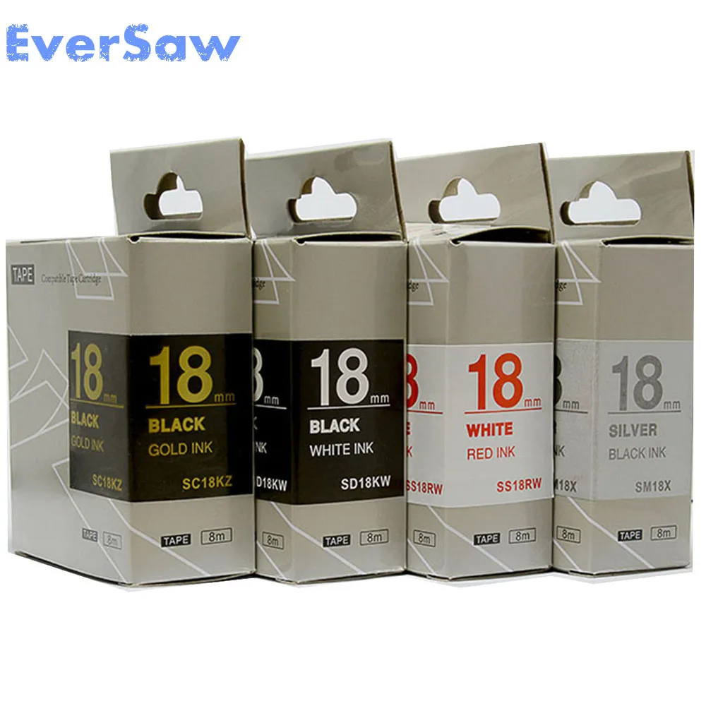 4PK разноцветные этикетки Labelworks Лента 18 мм SC18KZ SD18KW SS18RW SM18X для LW 300 400|Ленты