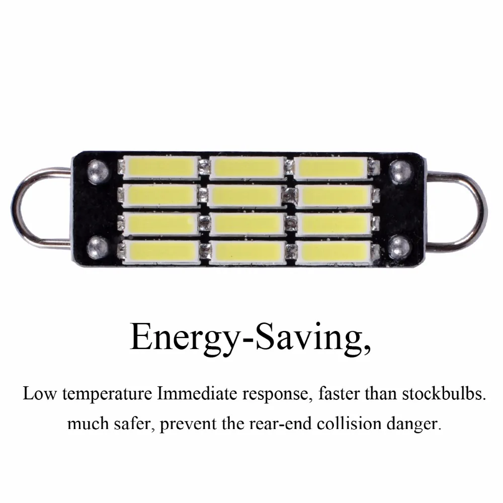 AutoEC 4x светодиодный 44 мм с жесткой петлей 561 562 567 7020 12 SMD светильник для салона автомобиля, купол багажника, светодиодный светильник для двери автомобиля# LK143