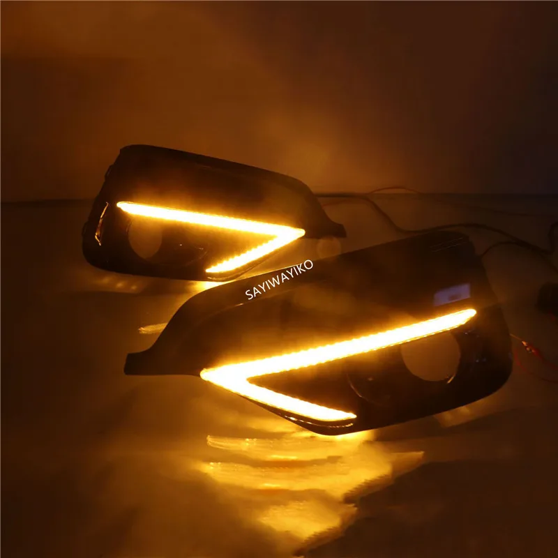 2PCS For Honda Fit Jazz Sport RS 2018 2019 Turn Yellow Signal Relay Waterproof Car DRL 12V LED Daytime Running Light Fog Lamp | Автомобили