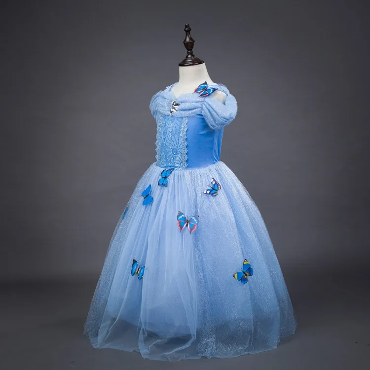 Новинка 2016 года платье принцессы Золушка София для девочек детское праздничное