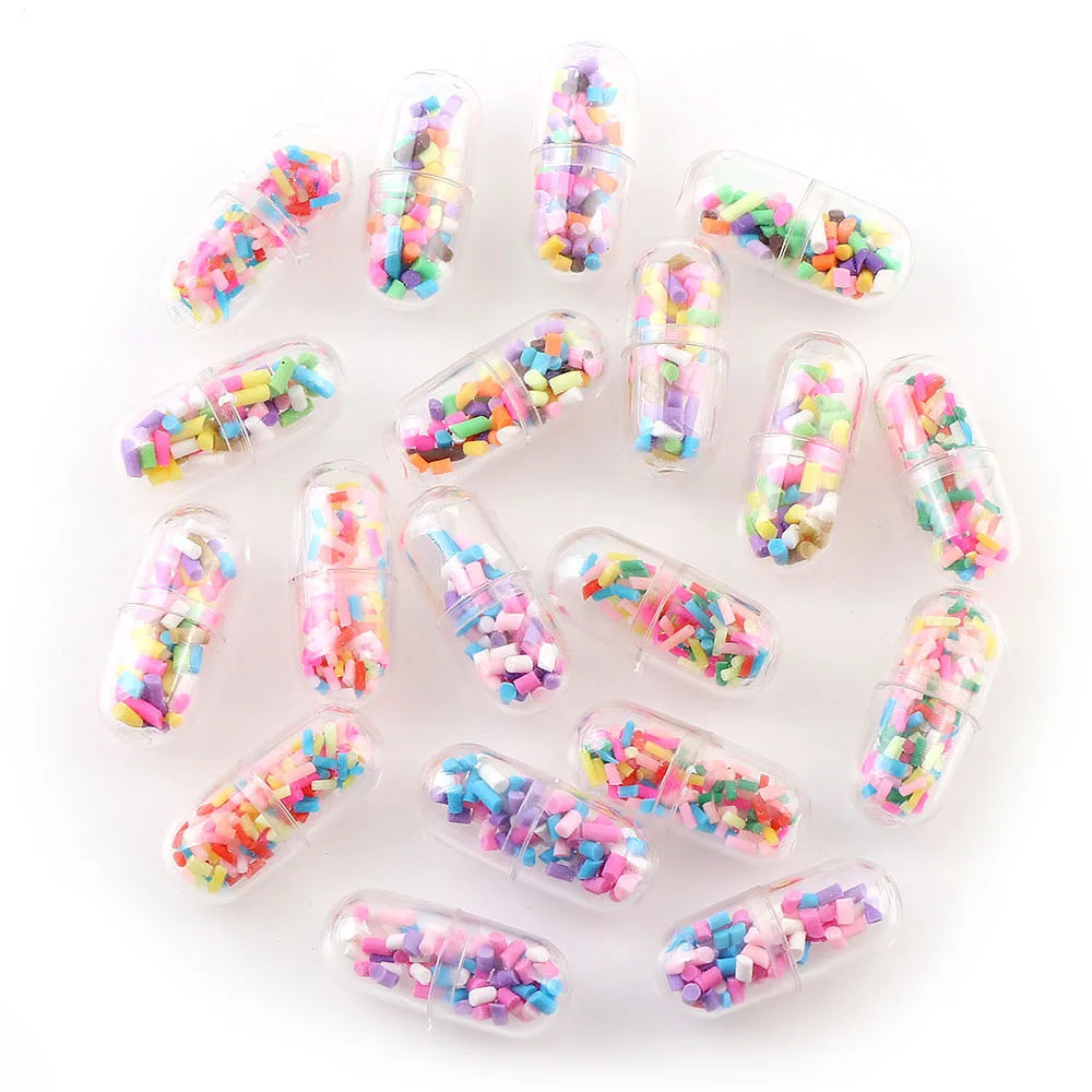 10 шт. симпатичная капсула для таблеток мягкая глина наполнения капель Женская