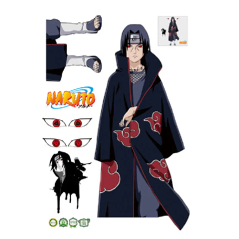 Большой размер! 90*60 см аниме стикер 3D визуальный эффект обои Sasuke Hatake Kakashi Jiraiya Itachi