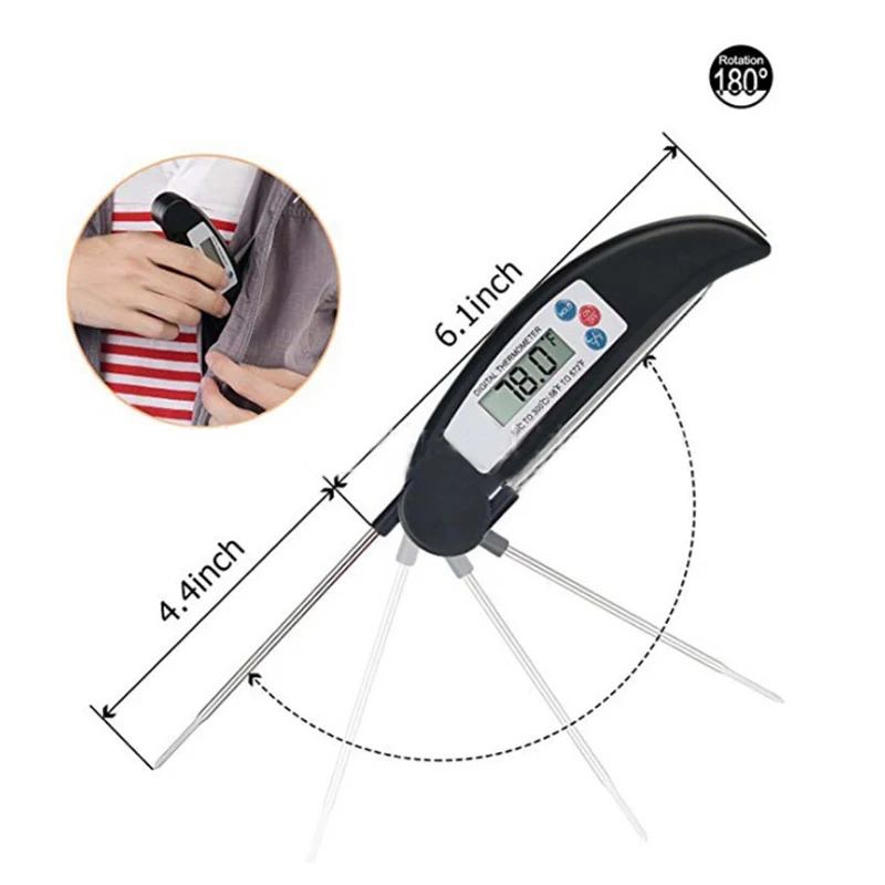 1 шт. Автомобильный складной термометр для выпекания из нержавеющей стали ручка