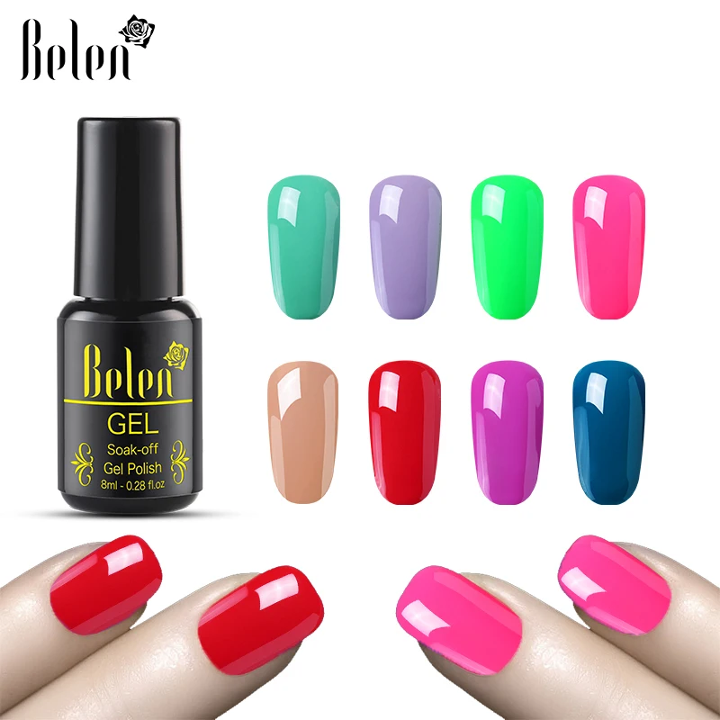 Белен чистый цвет 8 мл УФ гель для ногтей светодиодный лак полуперманентный Гель