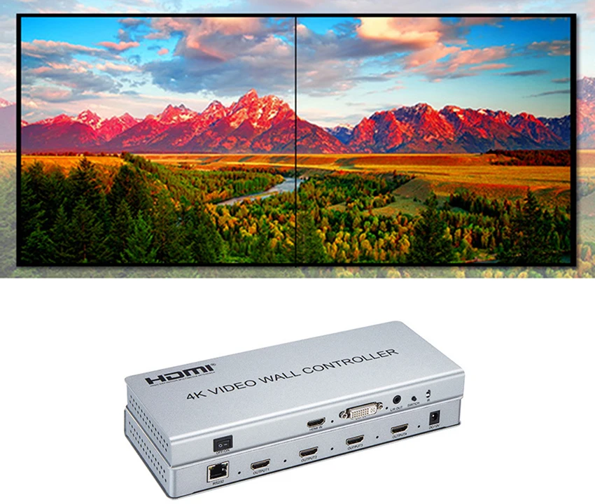 Видеостена контроллер 2x2 1 HDMI/DVI Вход 4 HDMI Выход K ТВ процессор изображения шить
