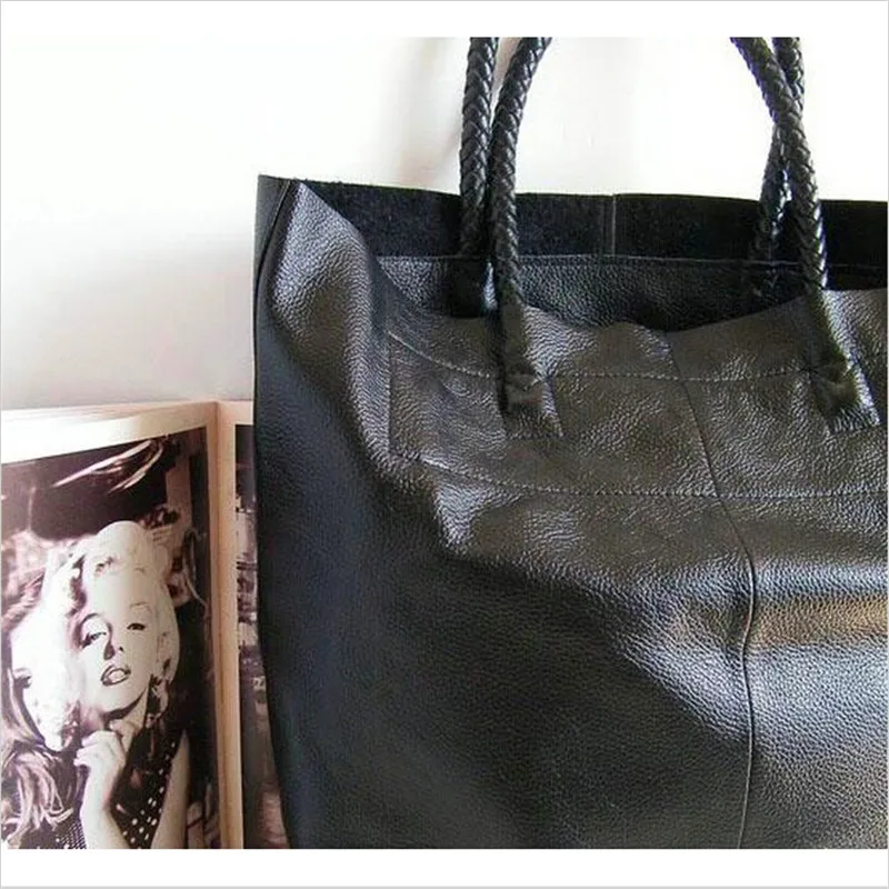 Женская сумка из натуральной воловьей кожи черная или коричневая Повседневная