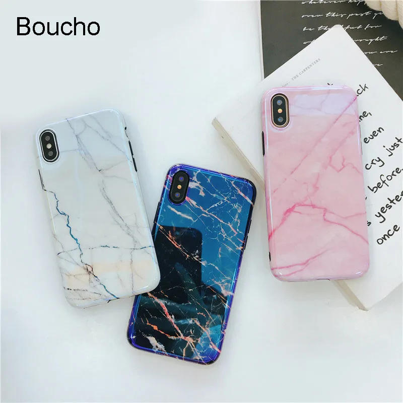 Чехол для iphone X с глянцевым Blu-Ray мраморным покрытием 6 6S 7 8 Plus модный Классический