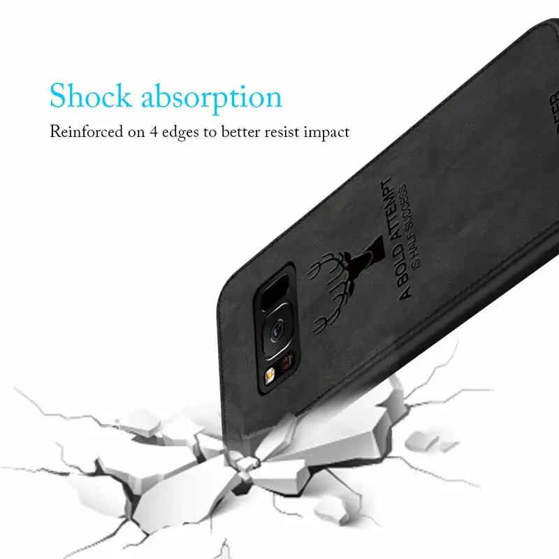 Тонкий чехол для Samsung Galaxy S8 с рисунком оленя из парусины Мягкий защитный ТПУ S9 Note 9