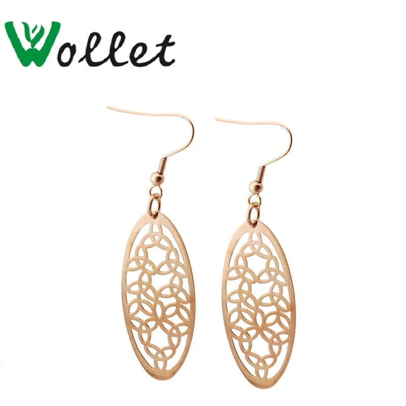 

Titanium Earring Woman Vintage Elliptic Fashion Jewelry Earrings For Female