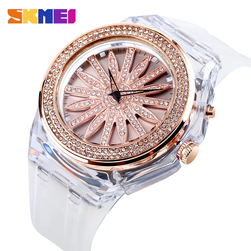 SKMEI Relogio Feminino 1536 модные красочные светодиодный светильник женские кварцевые часы 5 бар водонепроницаемые женские наручные часы