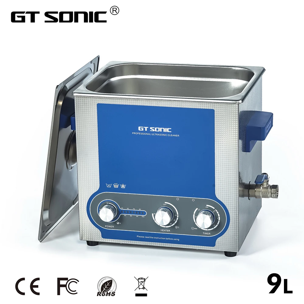 GTSONIC Ультразвуковой очиститель ванны 9 л Мощность Регулируемая 60 Вт-200 Вт с
