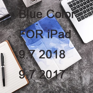 Мраморный узор PU и PC материал защитный чехол для iPad Air 1 2 Mini 1234 iPad 9,7 дюйма - Цвет: For 2017 2018(Blue)