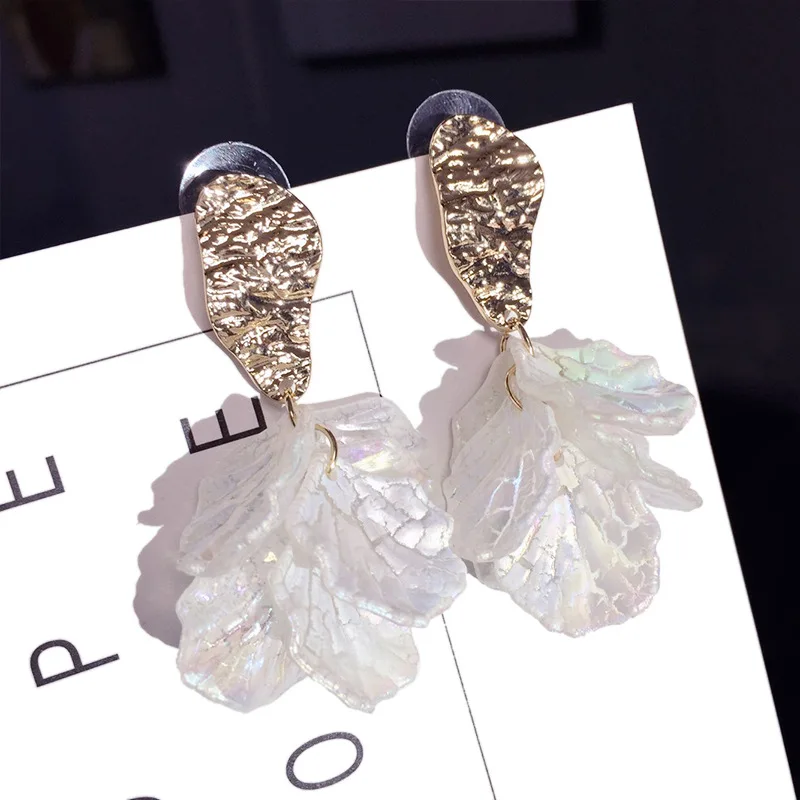 White Flower Earrings Women Accessorier Big Stud for Wedding Party Bohemian Acrylic Statement Boho Jewelry Gifts | Украшения и