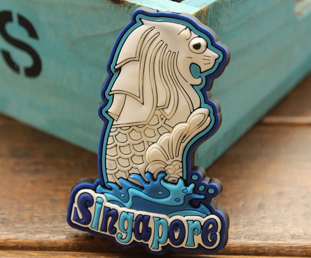 Merlion парк, Сингапур туристических путешествий Сувенир резиновые магнит на холодильник подарок