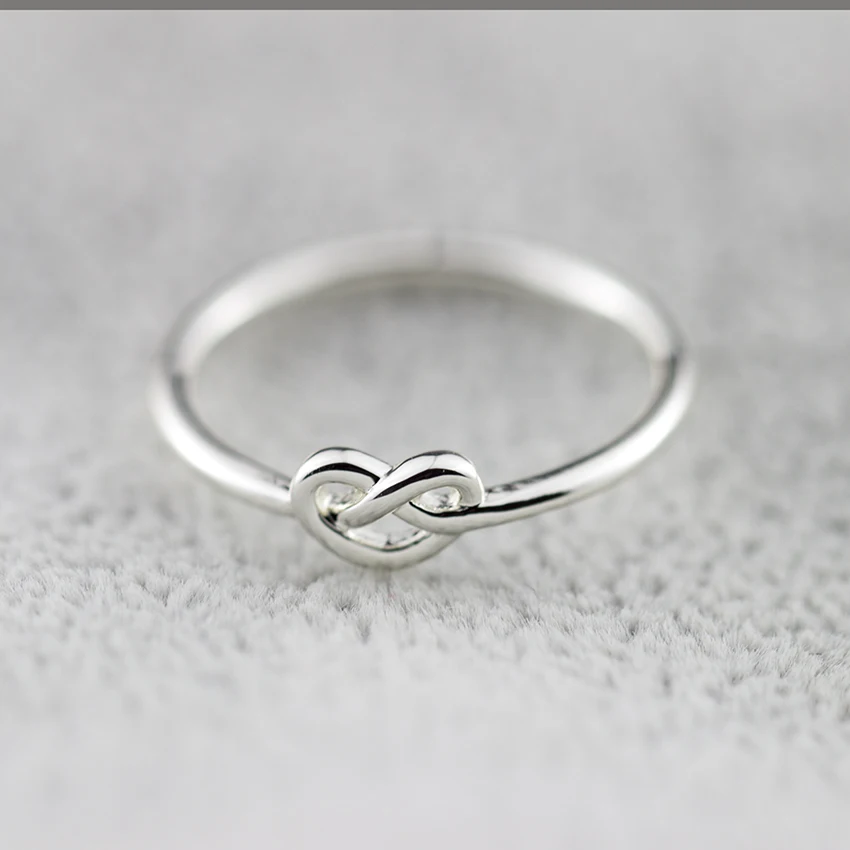 Best Gift Simple Knuckle Love Heart Knot Rings For Women Girls Promise Anillos Jewelry Rose Gold Silver Color|knot ring|rings for womenring |