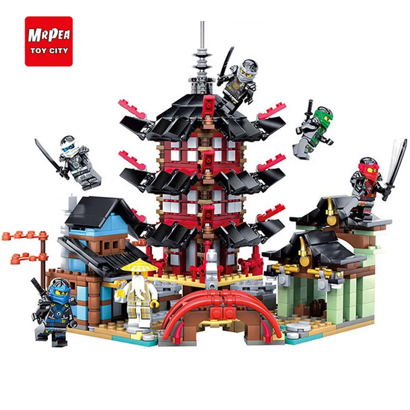 New Ninja Temple+Ninja Motorcycle DIY Building Block educational Toys for child gifts Compatible with legoing ninjagoes | Игрушки и