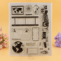 ylcs073 vintage postcard silicone clear stamps for scrapbooking diy album cards decoration embossing folder rubber stamp 1518cm
