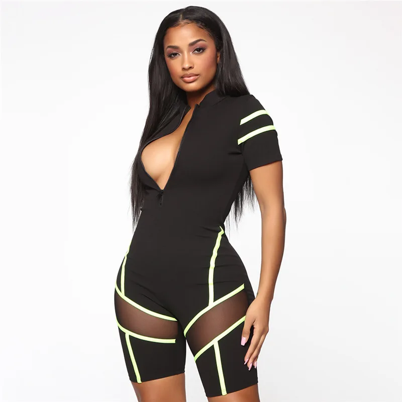 2019 Летний Новый женский сексуальный сетчатый перспективный спортивный костюм с