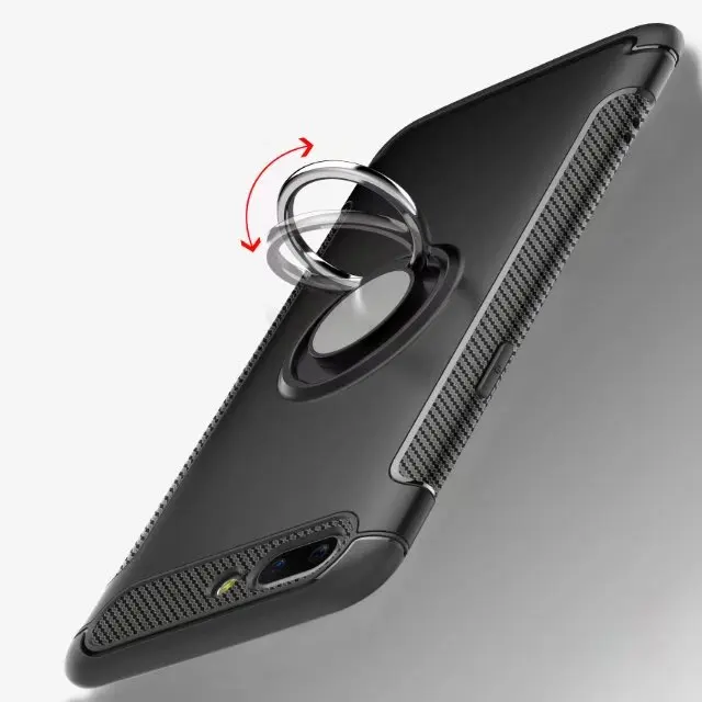 Для OnePlus 5 чехол TPU + PC гибридный Автомобильный держатель Подставка магнитная