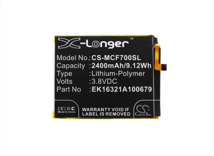 Аккумулятор Cameron Sino 2400 мАч для мобильного телефона MOBISTEL Cynus F7 4G EK16321A100679
