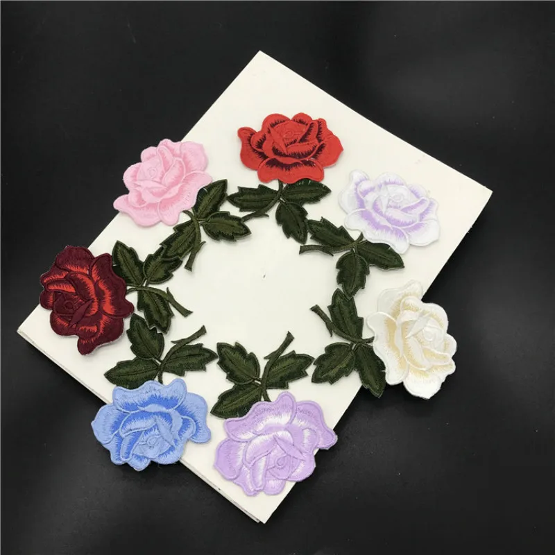 

3D The peony Embroidery Patches Colorful flowers Patch Stickers For Clothes Diy Decorative Applique For Clothes