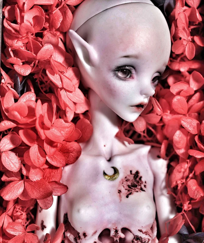 1/4 scale nude BJD Horror elf Death girl with 2 head Joint doll Resin figure model toy gift not include clothes shoes wig D2297 | Игрушки и