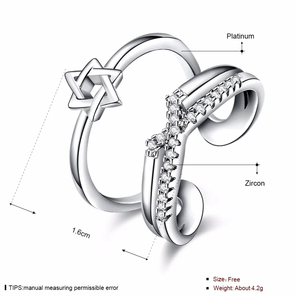 Для женщин элегантный кольцо ювелирный бренд инкрустированные циркон покрытие