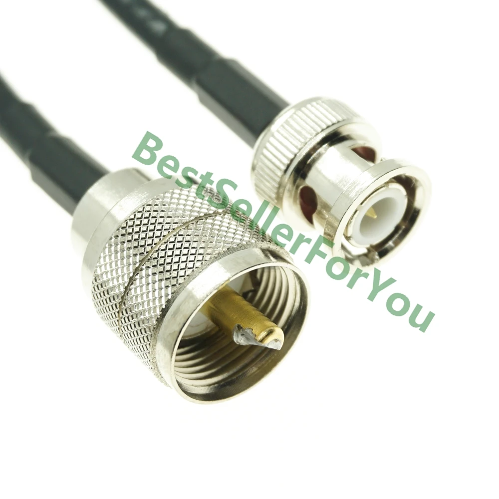 Кабель RG58 UHF PL 259 PL259 штекер к BNC прямой зажим перемычка|Соединители| |