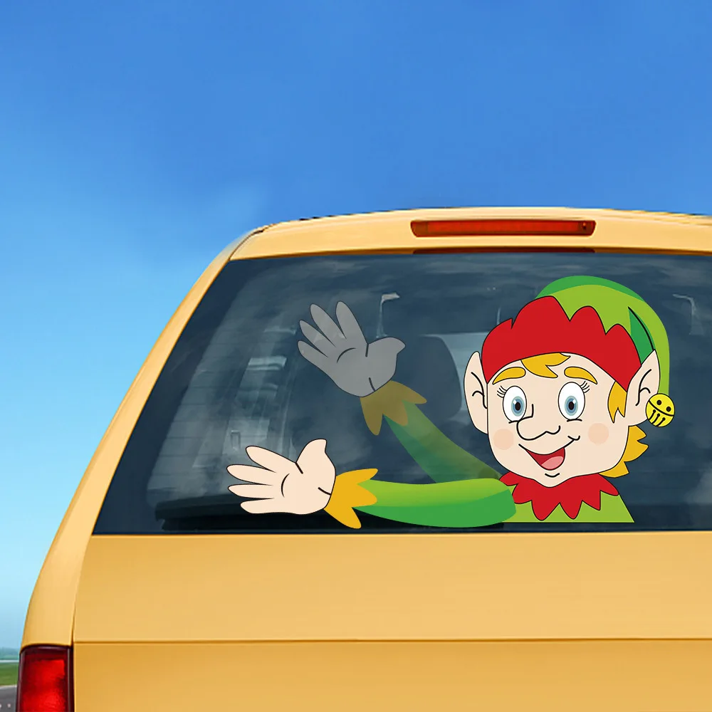 Горячая наклейка заднего дворника наклейки рождественские милый Санта Клаус