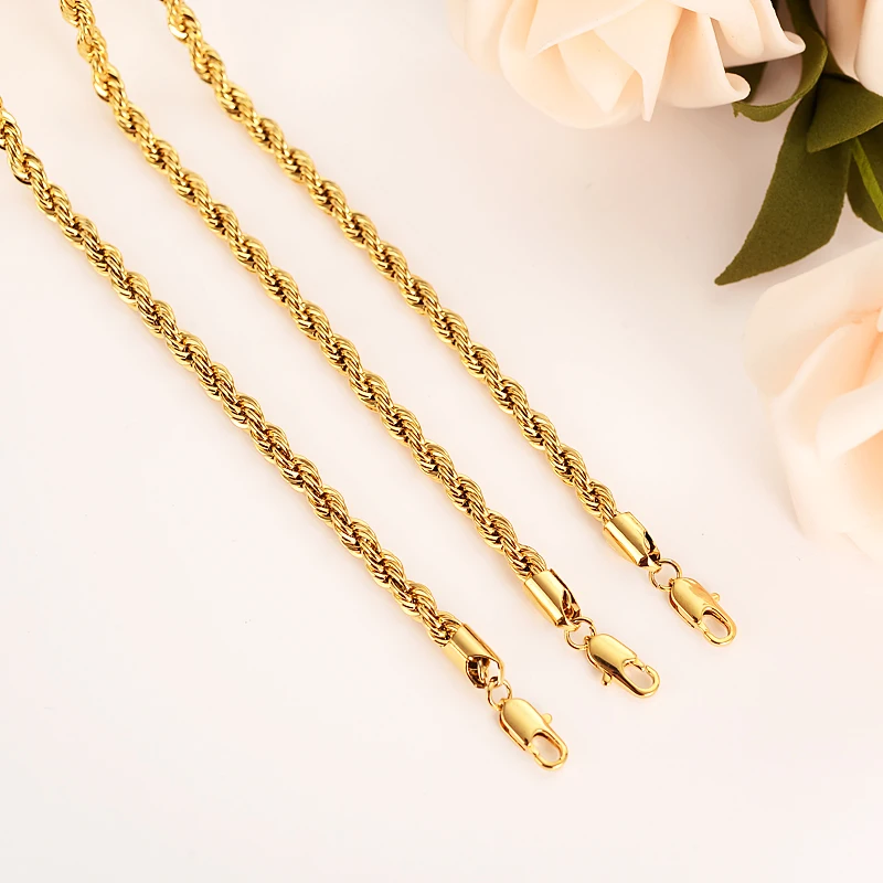 Цепочка для мужчин и женщин ожерелье под золото 24 К аксессуары | Украшения