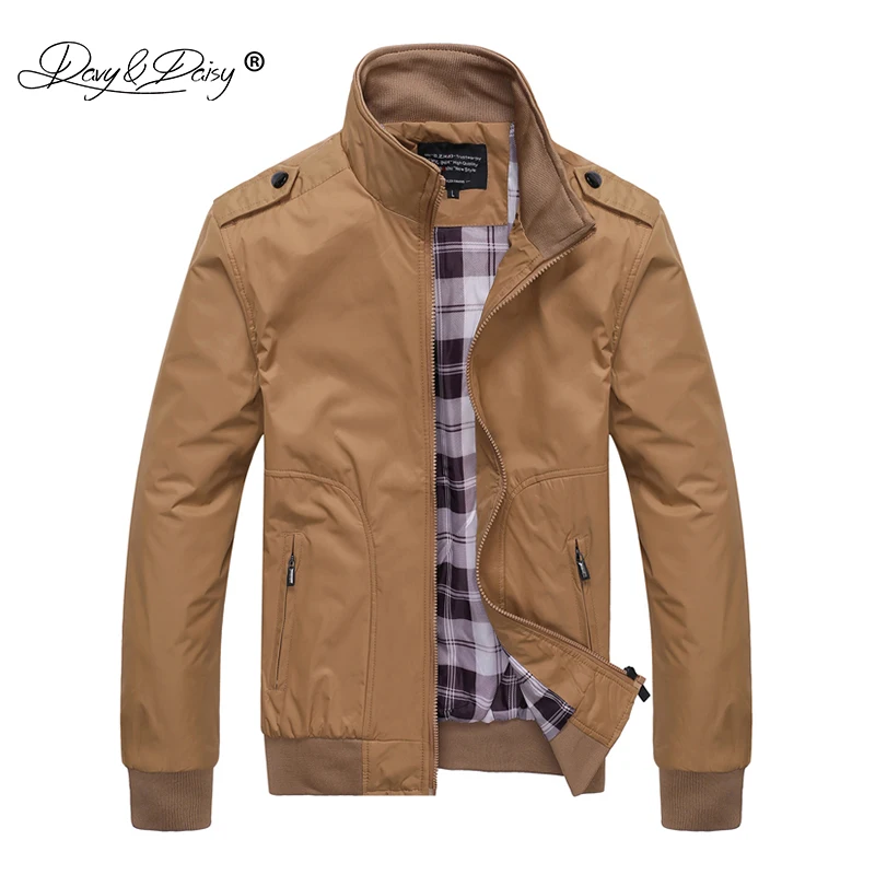 DAVYDAISY, новинка, мужская куртка, L-5XL, мужская верхняя одежда на весну и осень, мандарин, повседневные Модные мужские пальто, мужские куртки-бомберы JK103