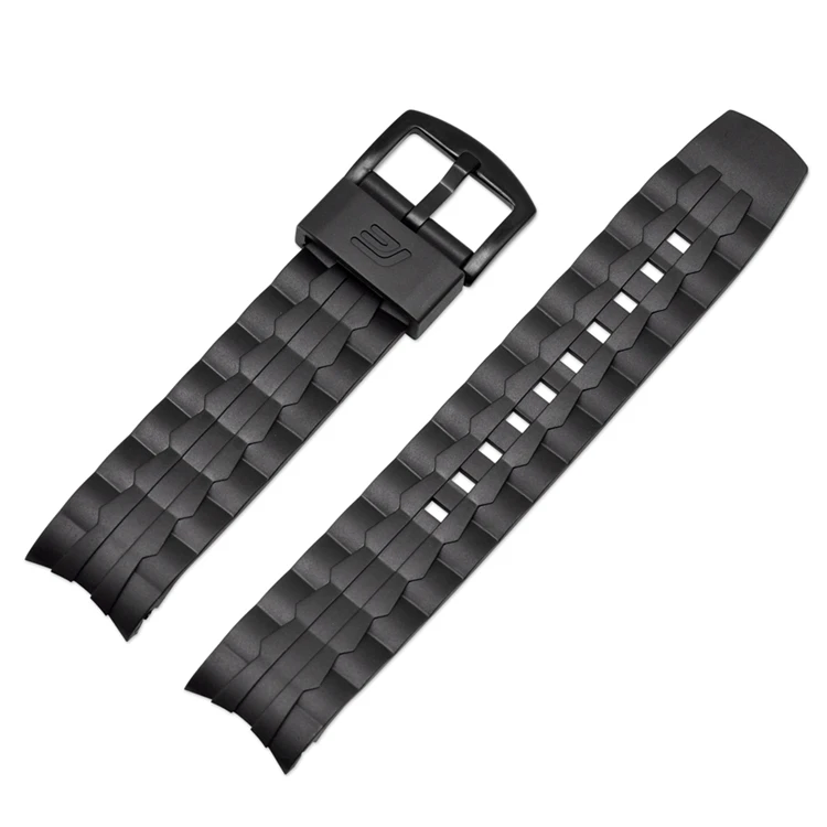 for ef550- black AOOW 22 мм ремешок для часов Casio EF-523 EF550 резиновый ремешок черный нержавеющая сталь Пряжка Дайвинг Мода спортивные часы браслет - Цвет ремешка: for ef550- black