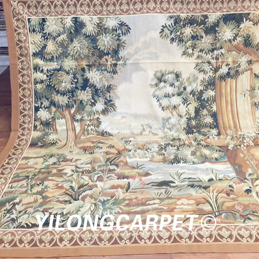 Goedkoop Yilong 7.3 'x10 'Nieuwe Gobelin Foto Wandtapijt Hand Made Grote Aubusson Voor Muur Deco (Au42-7.3x10.2)
