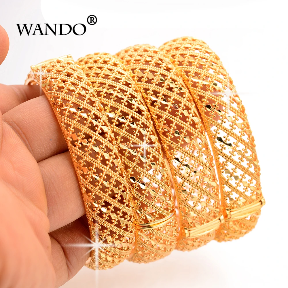 WANDO 4 шт. золотой свадебный браслет Дубая для женщин модные ювелирные изделия