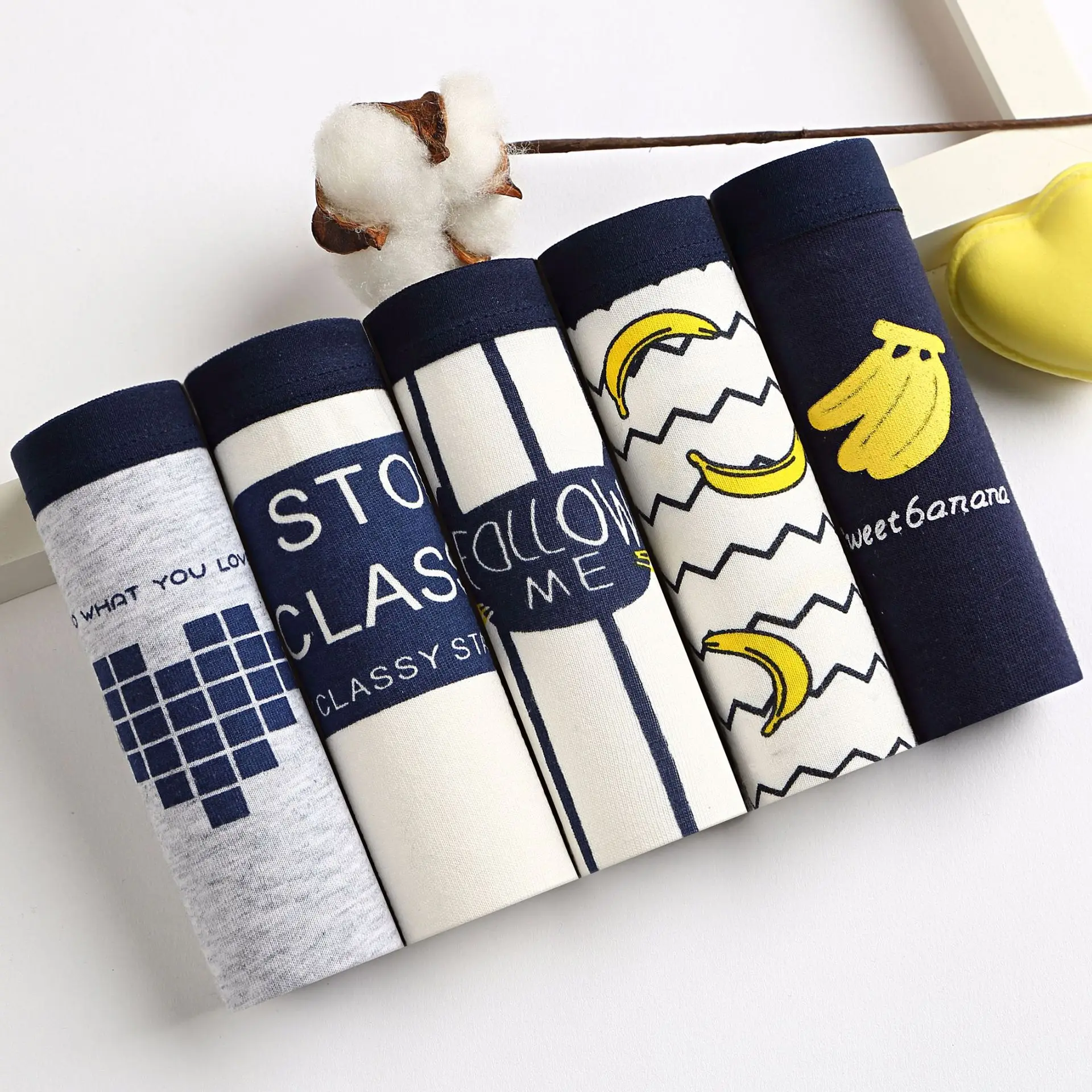 Женские трусики с банановым принтом хлопковое женское нижнее белье женские