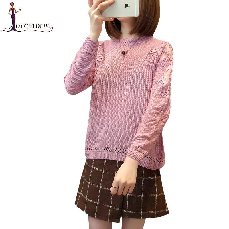 Spring Summer Women Hollow Sweater 2018 Autumn New Korean Loose Large Size Bright Mesh Yarn Female Bottoming Knitting | Женская одежда