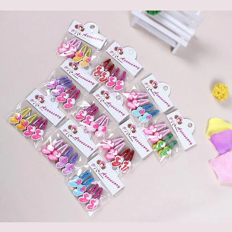 Заколки для волос с бантом и сердечками девочек 4 предмета | Детская одежда обувь