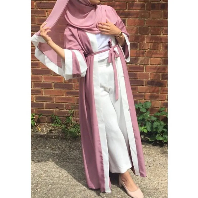 Простое мусульманское платье abaya 4 цвета кардиган длинные халаты кимоно Jubah Ramadan