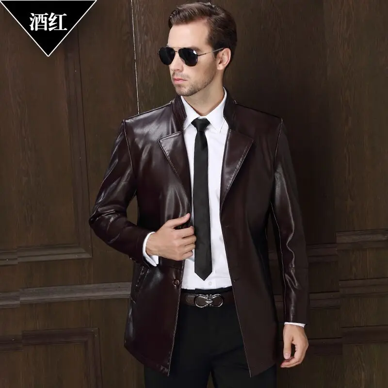 Новинка осени 2016 Мужской тонкий кожаный моделирование Бумага PU кожаная куртка