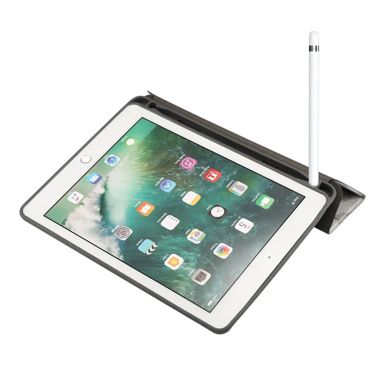 Мраморный чехол для iPad Mini 5 4 7 9 Встроенный держатель карандашей Apple умный кожаный